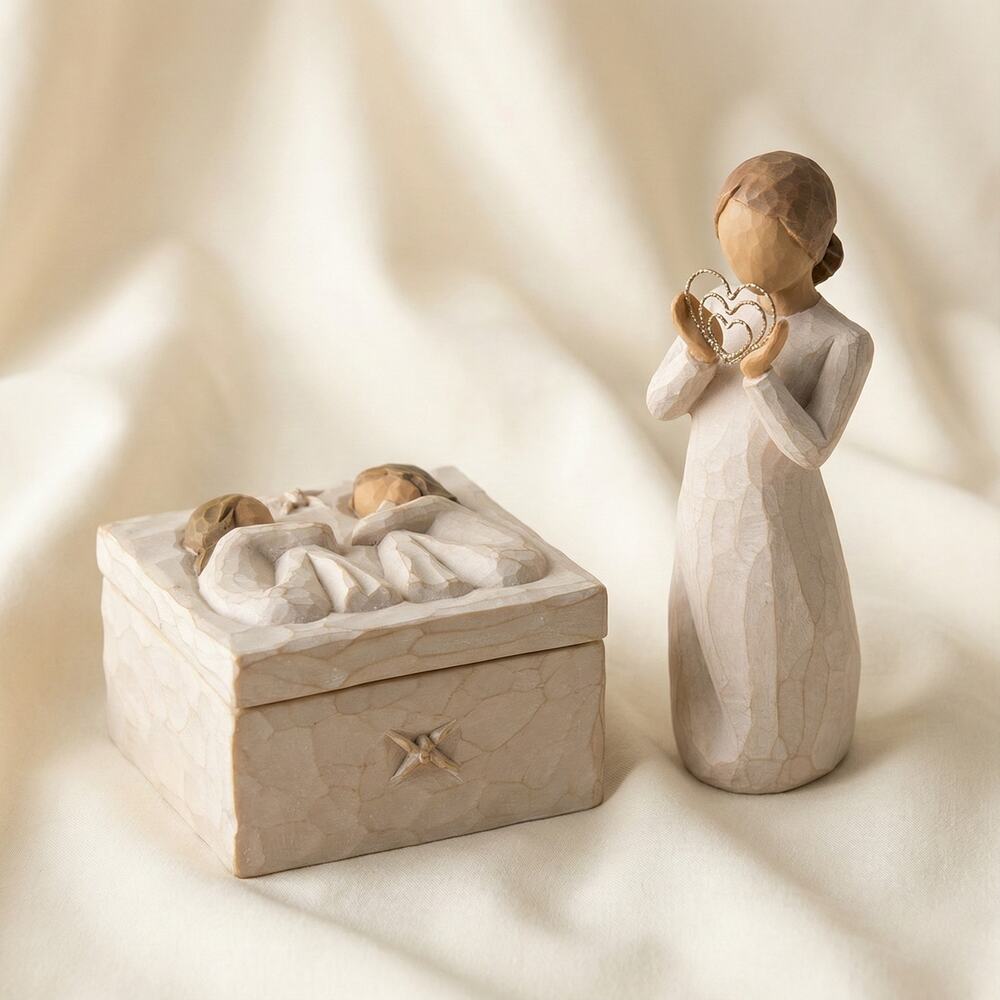 Willow Tree Friendship Keepsake Box and Lots of Love Ornament Gift Set